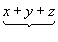 x+y+z alsókapcsoszárójellel